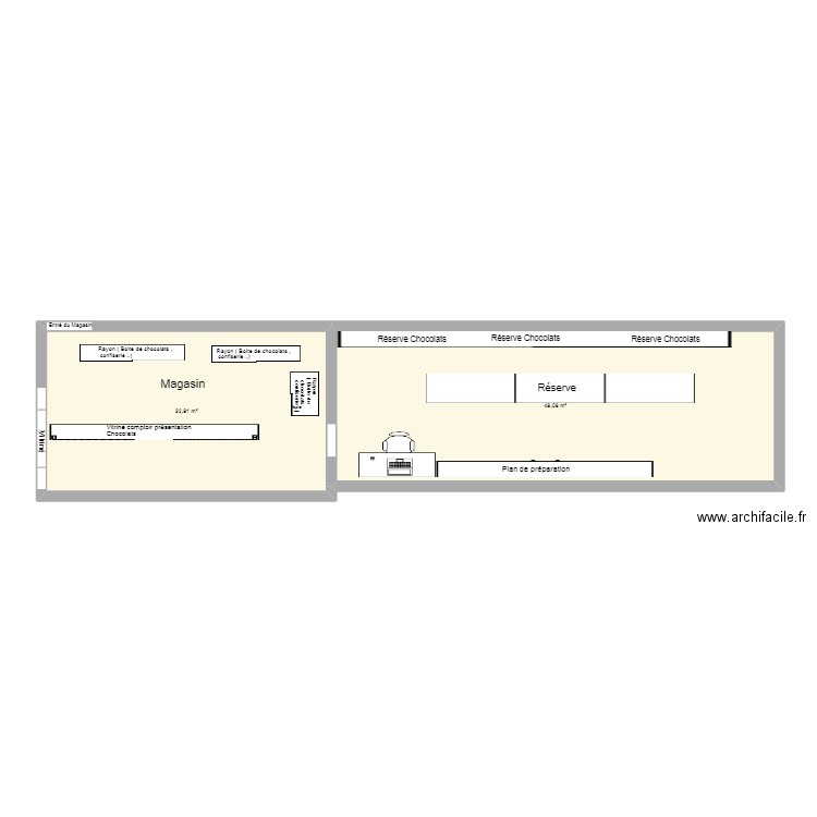 leonidas. Plan de 2 pièces et 81 m2