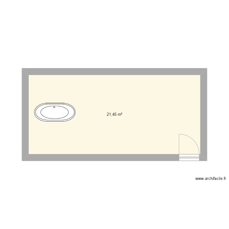 plan salon toilettage. Plan de 1 pièce et 21 m2