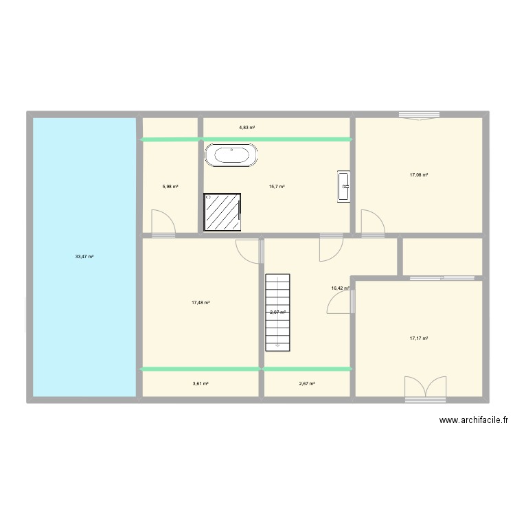 Maison HLR. Plan de 23 pièces et 380 m2