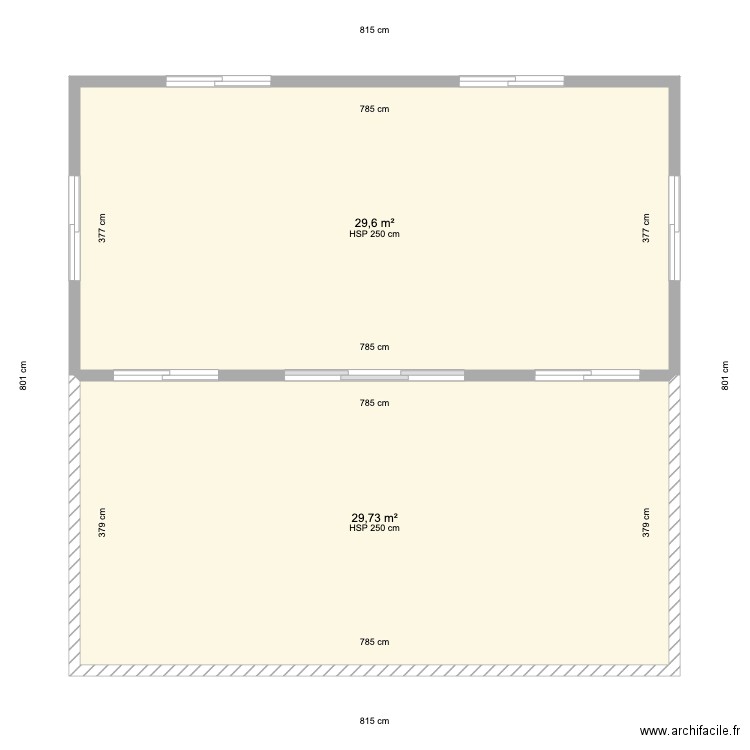 YZOLIN . Plan de 2 pièces et 59 m2