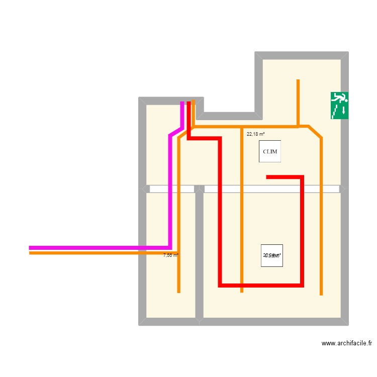 DANE PIZZA. Plan de 3 pièces et 51 m2