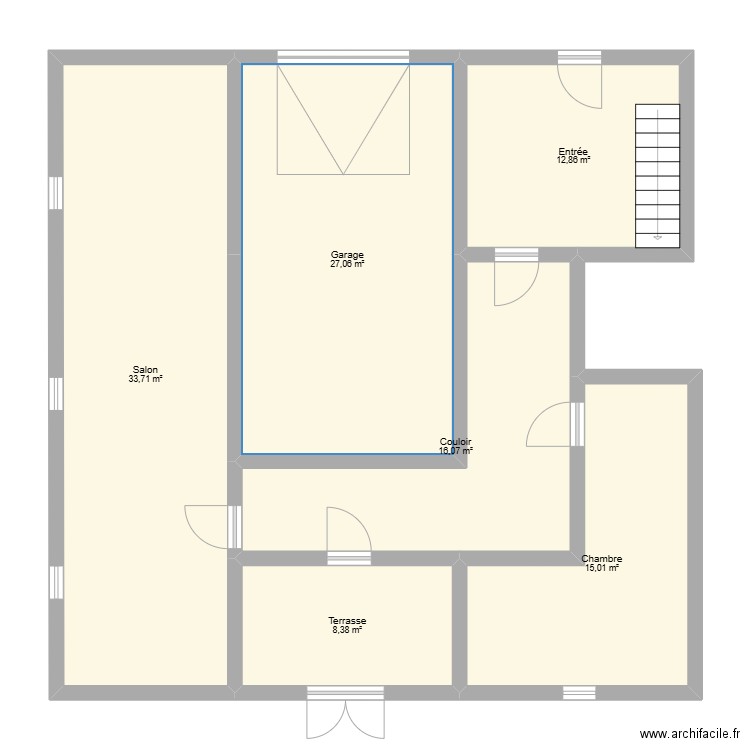 maison. Plan de 6 pièces et 113 m2