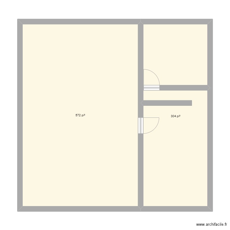 un nouveau sous sol. Plan de 1 pièce et 85 m2