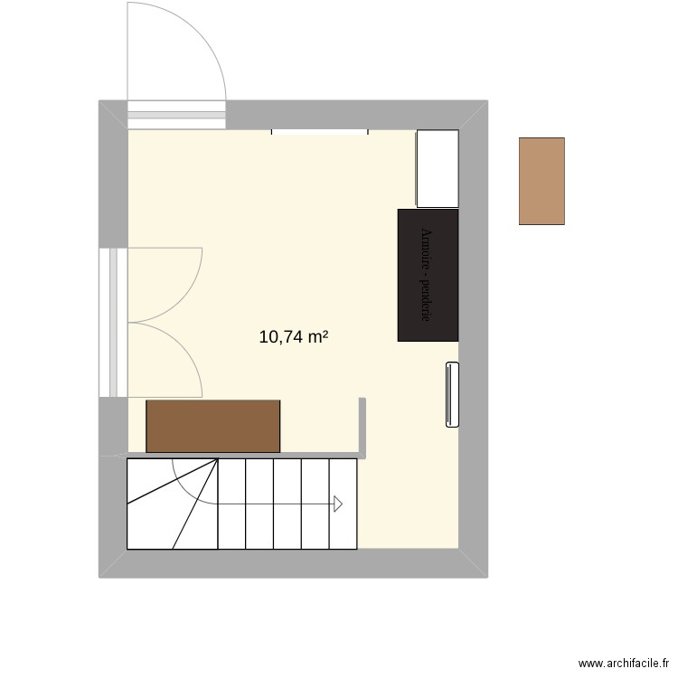 mezzanine. Plan de 1 pièce et 11 m2