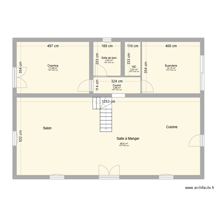 LARQUIER/BARROS BATISTA RDC. Plan de 6 pièces et 109 m2