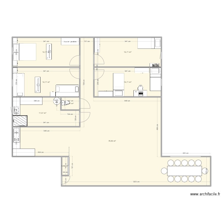 plan maisson test. Plan de 8 pièces et 141 m2