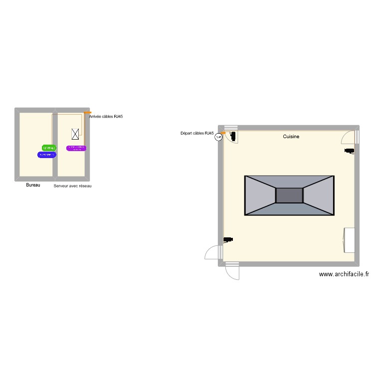 APL La FOA. Plan de 3 pièces et 74 m2