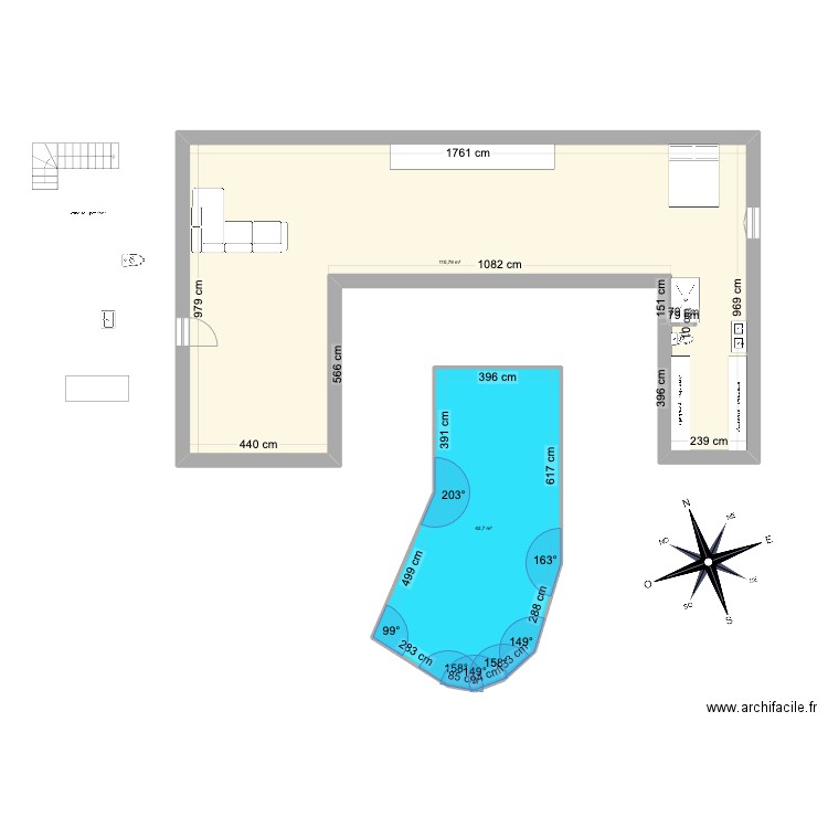 nouveau serignan. Plan de 2 pièces et 153 m2