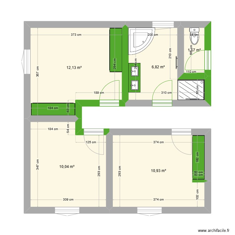 Bommarito. Plan de 5 pièces et 41 m2