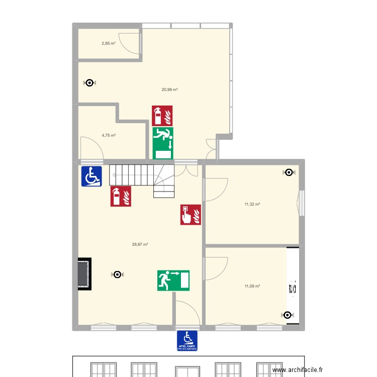 Auterive RDC. Plan de 6 pièces et 81 m2