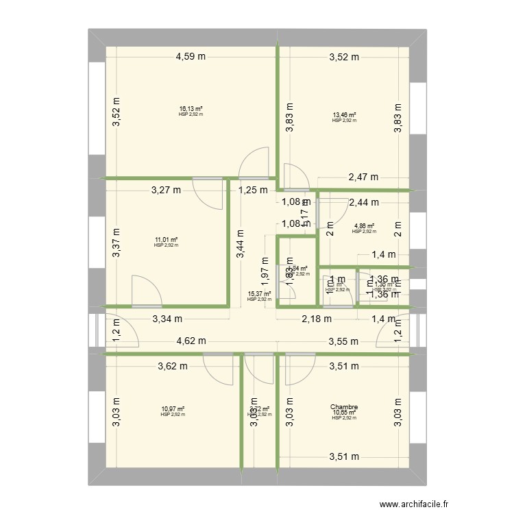 Maison Sète 3. Plan de 11 pièces et 89 m2