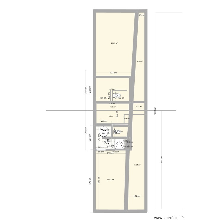 Plan  Garage  Myriam. Plan de 22 pièces et 145 m2