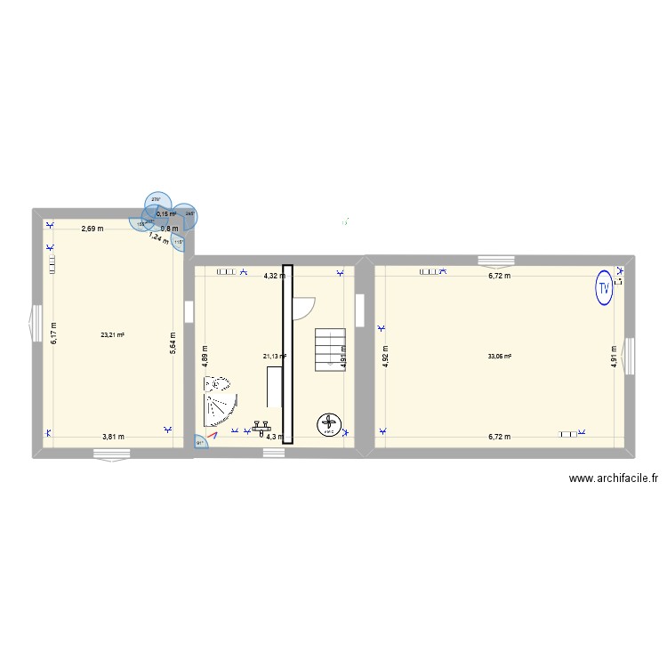 Combles_la_cardonnié. Plan de 4 pièces et 78 m2