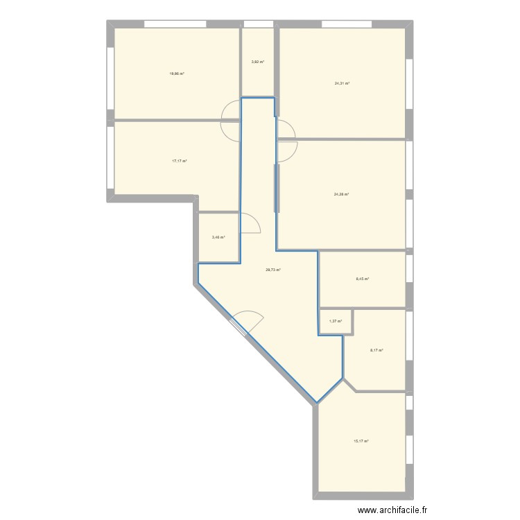 st roch. Plan de 11 pièces et 156 m2