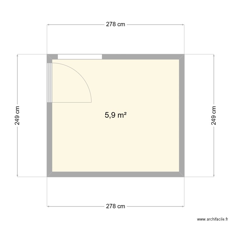 PPS. Plan de 1 pièce et 6 m2