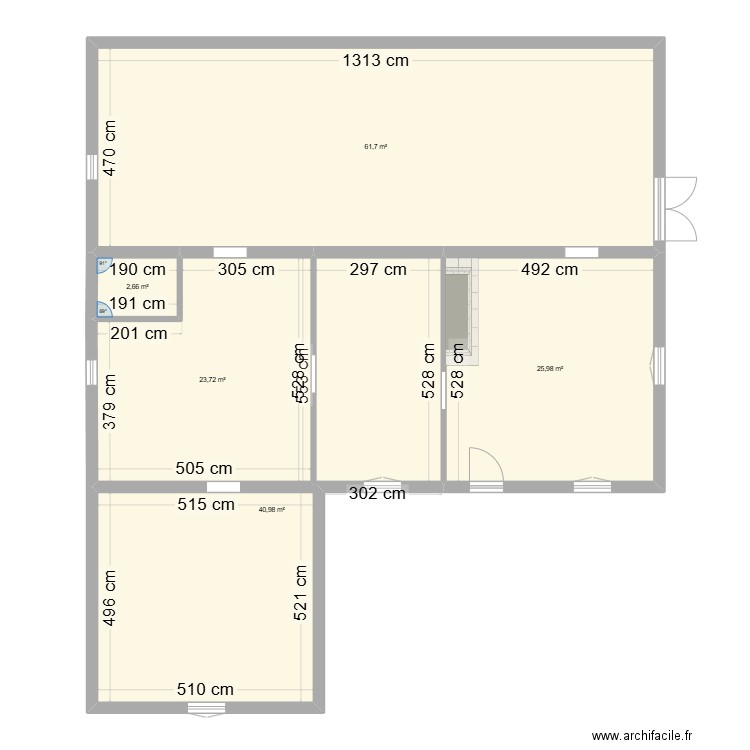 De Germon. Plan de 5 pièces et 155 m2