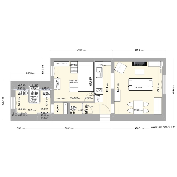 max 3 AMENAGEMENTB 2. Plan de 10 pièces et 37 m2