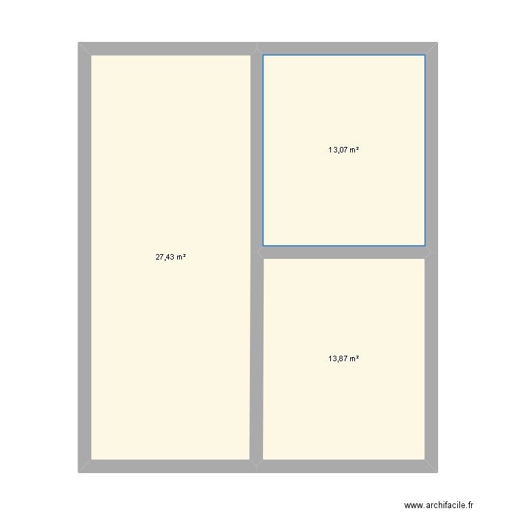 Maison 1. Plan de 3 pièces et 54 m2