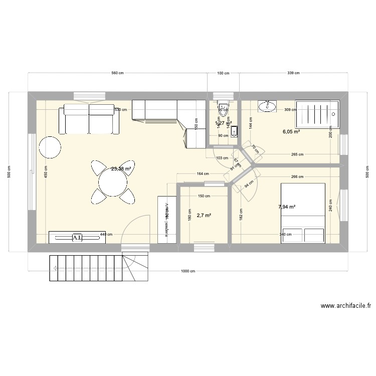 Louana chalet. Plan de 5 pièces et 41 m2