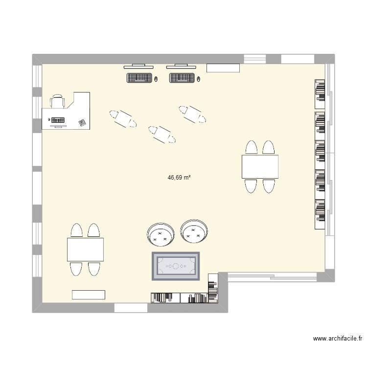 Projet RL. Plan de 1 pièce et 47 m2