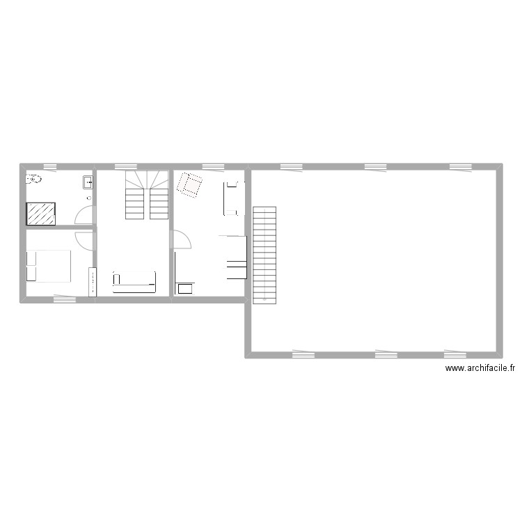 vedrine. Plan de 1 pièce et 88 m2