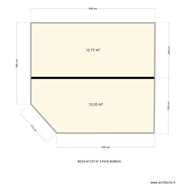 BOX N°2 ET 3 AVEC CLOISONS. Plan de 2 pièces et 25 m2