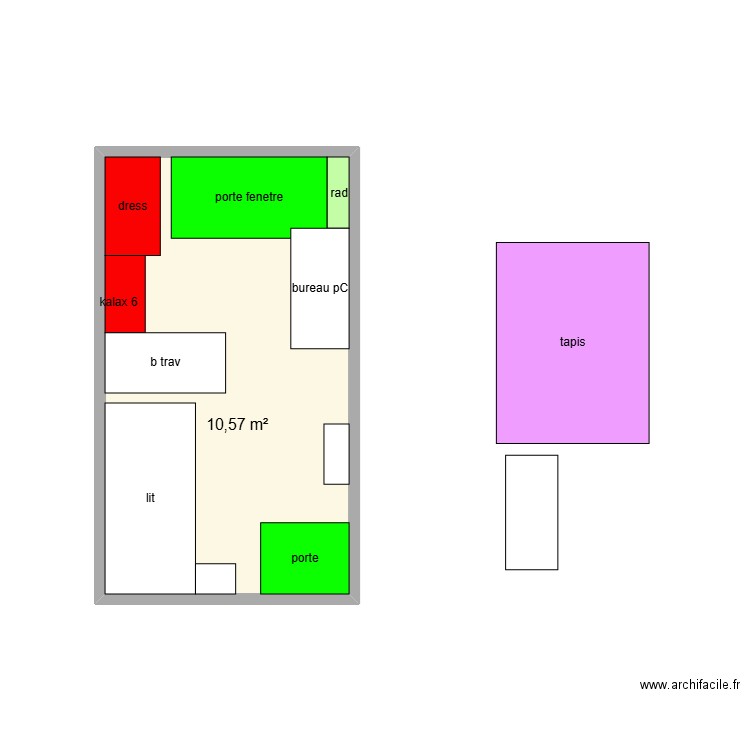 7877. Plan de 1 pièce et 11 m2