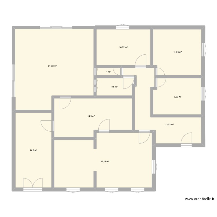 Maison. Plan de 10 pièces et 137 m2