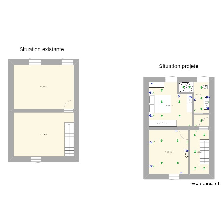 Buzet R+1 Elec. Plan de 7 pièces et 86 m2