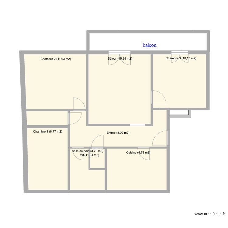 appart oullins ju. Plan de 9 pièces et 72 m2