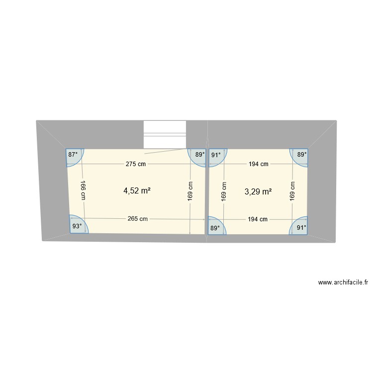 Rez-de-chaussée. Plan de 2 pièces et 8 m2