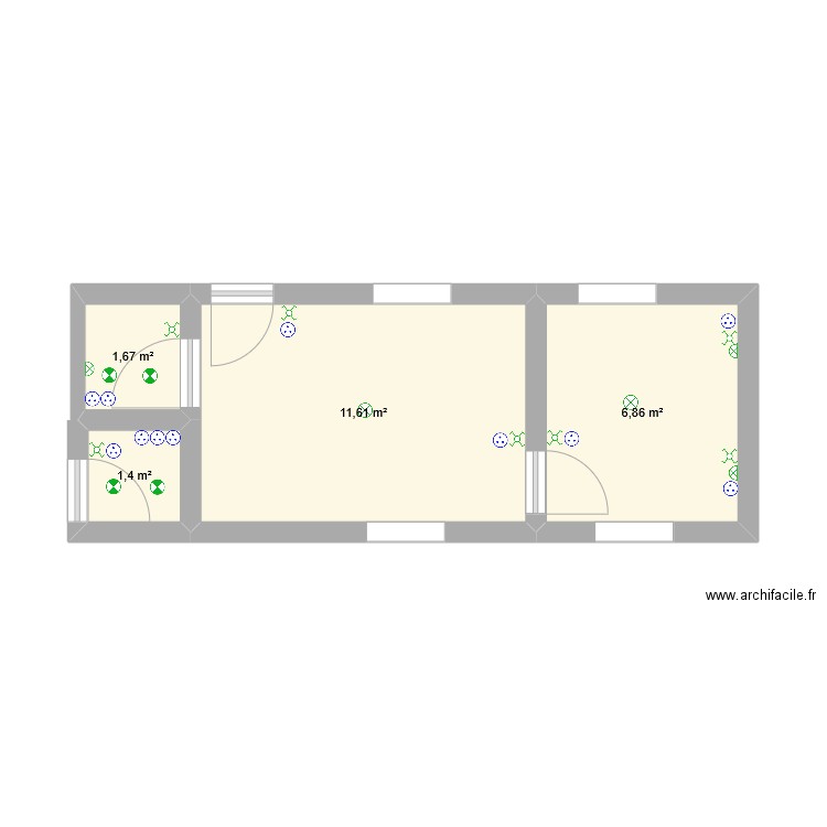 Schéma électrique annexe. Plan de 4 pièces et 22 m2