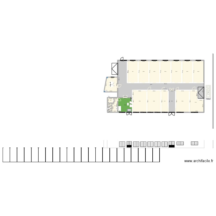 ETUDE MEDICALE. Plan de 22 pièces et 563 m2