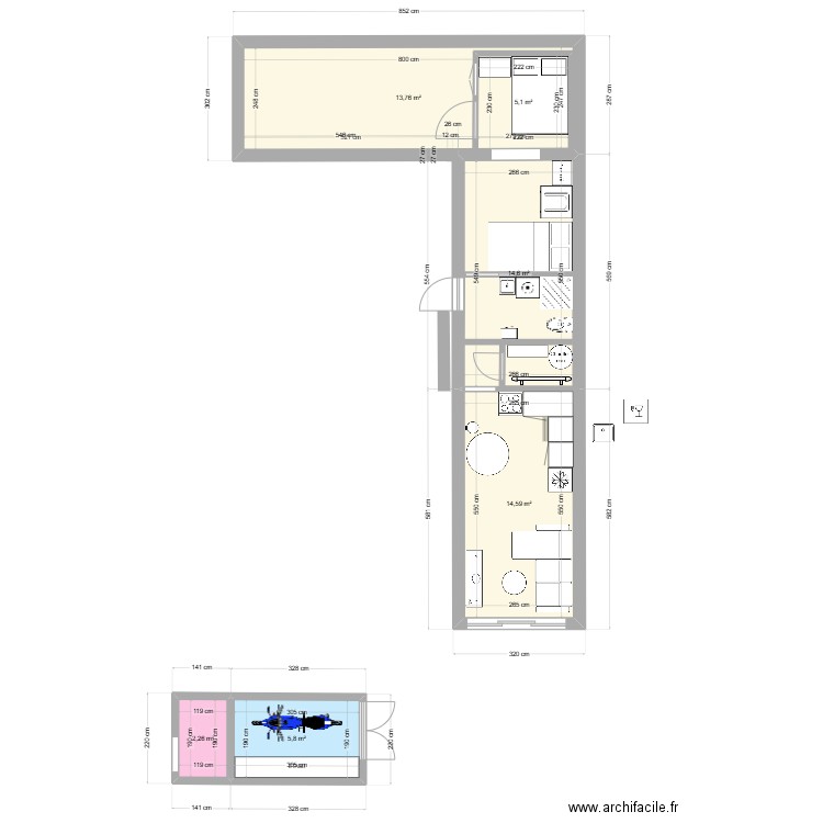 Plan 4. Plan de 6 pièces et 62 m2