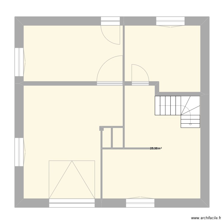 plan CM. Plan de 6 pièces et 82 m2