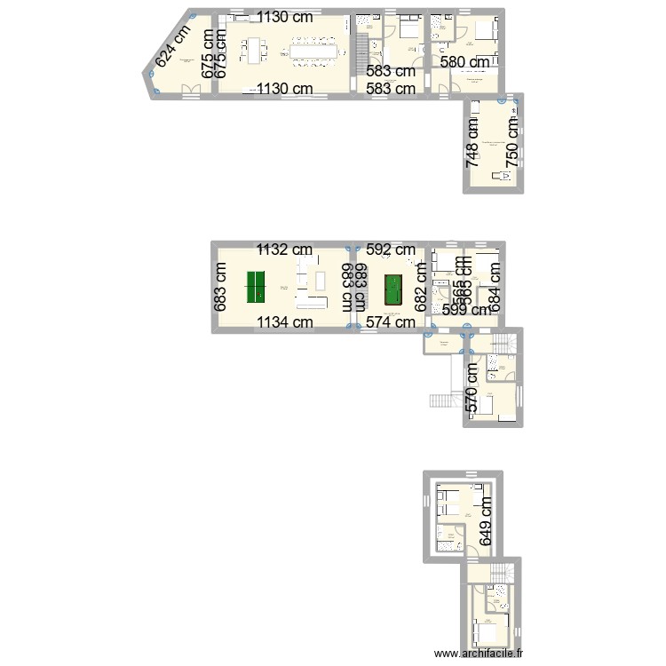 Projet Sens. Plan de 25 pièces et 457 m2