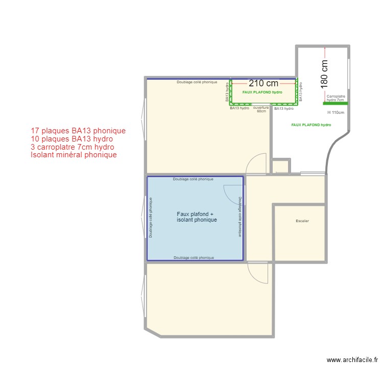 AILLERET 5ème MACONNERIE. Plan de 6 pièces et 39 m2