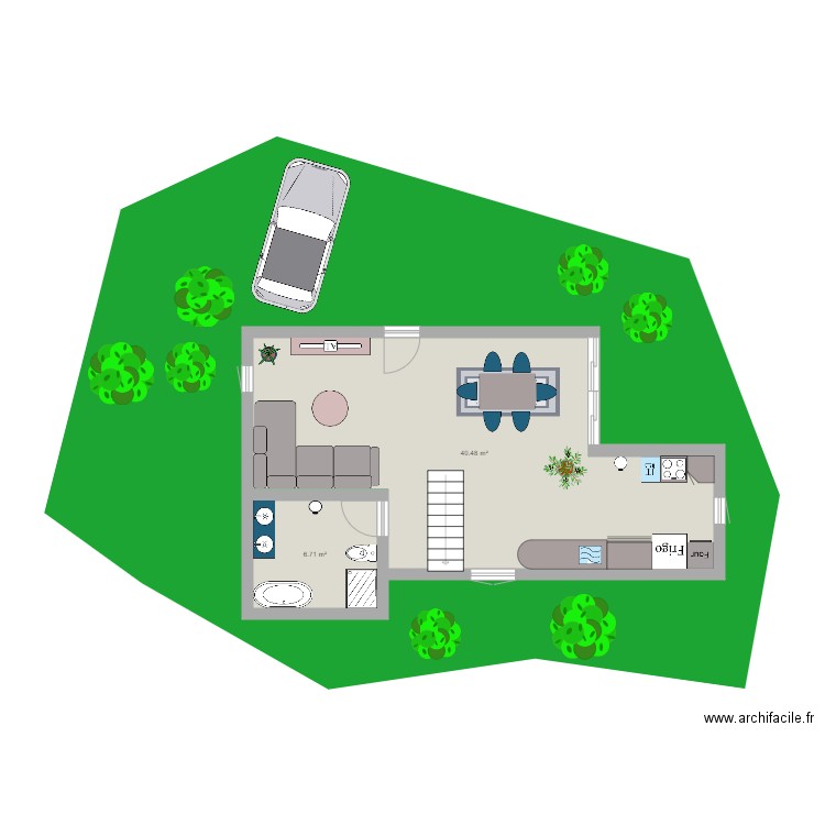 T0.1. Plan de 2 pièces et 47 m2