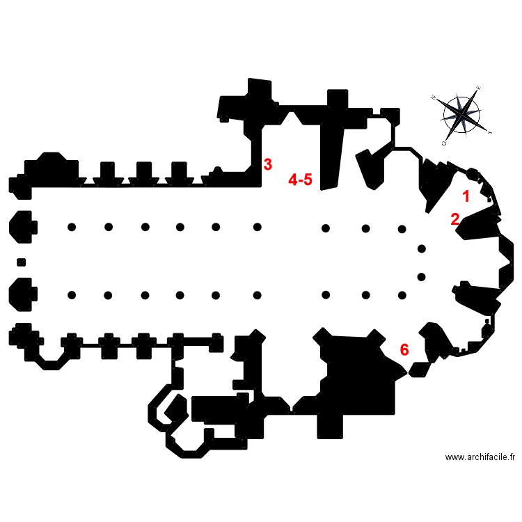 ND Aigueperse. Plan de 30 pièces et 193 m2