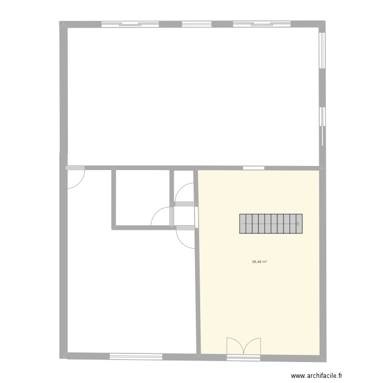 162-1. Plan de 1 pièce et 38 m2