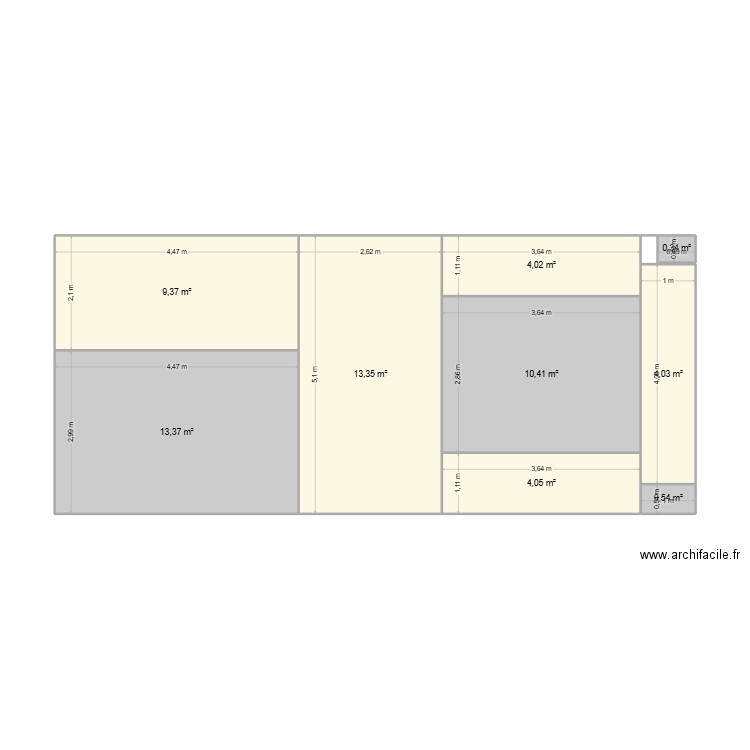 Terrasse. Plan de 9 pièces et 59 m2