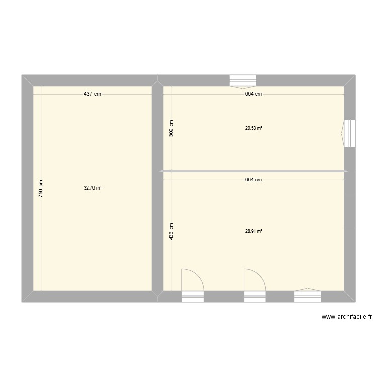 Maison Location Azé. Plan de 3 pièces et 82 m2