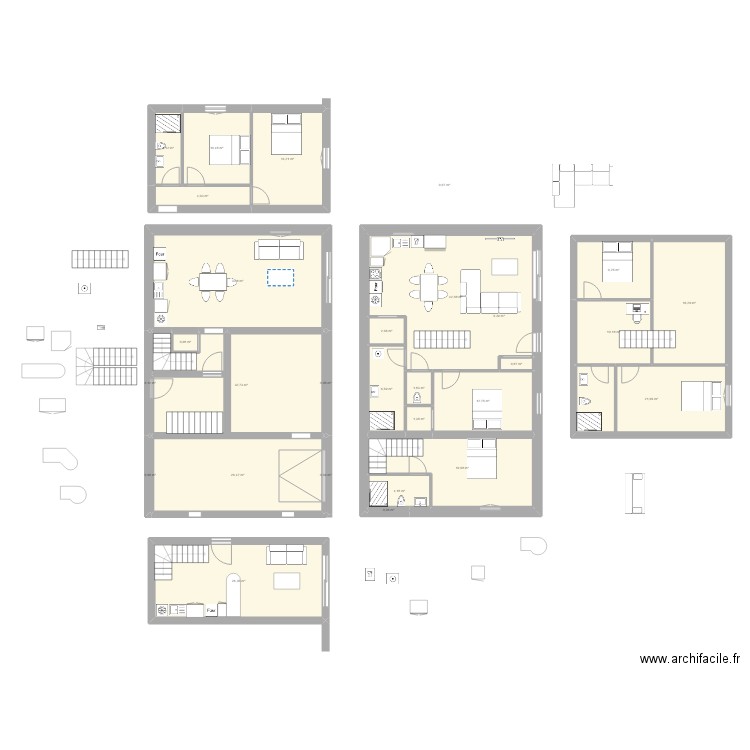 grange spda. Plan de 29 pièces et 305 m2