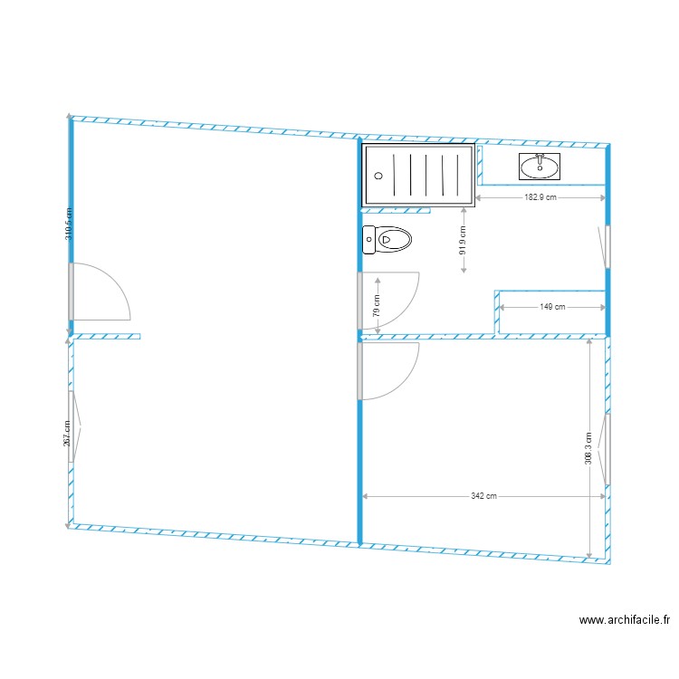 TONY 2. Plan de 4 pièces et 42 m2