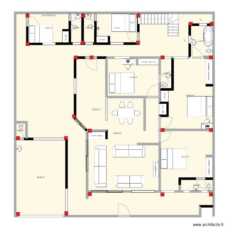 3-Plan Villa Elisabeth Avec Draft 2. Plan de 18 pièces et 399 m2