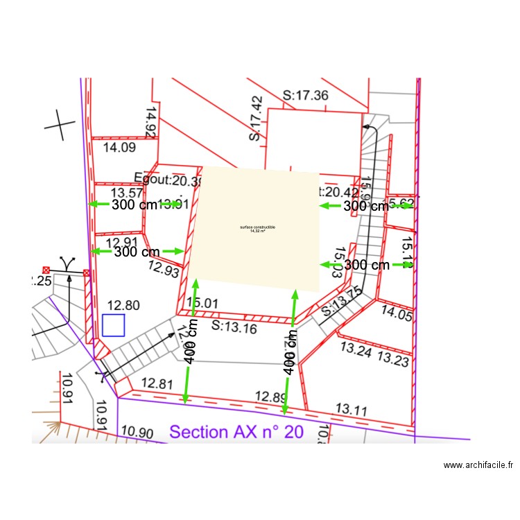 emplacement véranda. Plan de 0 pièce et 0 m2