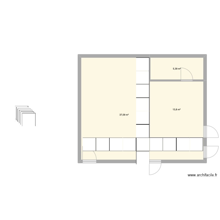 pk6 . Plan de 3 pièces et 56 m2