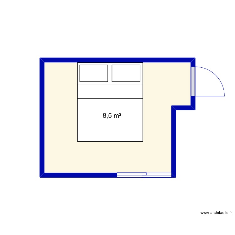 chambre 1. Plan de 1 pièce et 9 m2