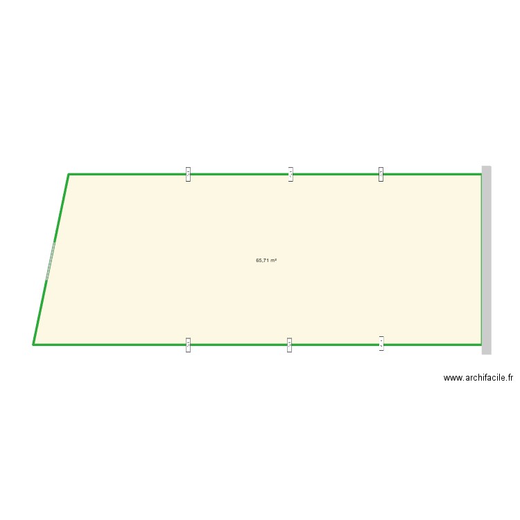 Plan étable v2. Plan de 1 pièce et 66 m2