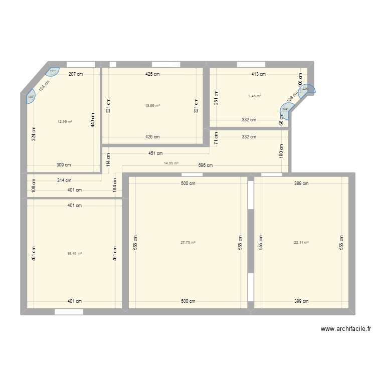 Constantiople. Plan de 7 pièces et 119 m2